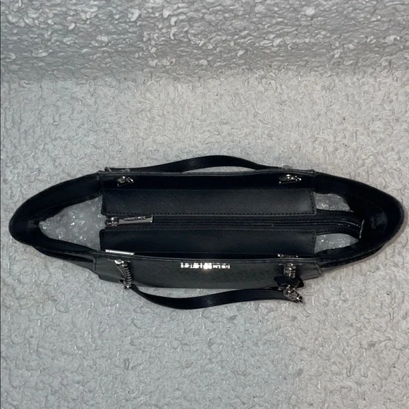 Michael Kors Jet Set Large Monogram Shoulder Bag Tote & Studded Wallet Set Black - Picture 11 of 17